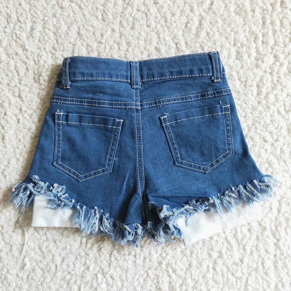 PATRIOTIC DENIM GIRL'S SHORTS