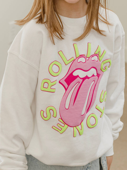 ROLLING STONES NEON PUFF SWEATSHIRT