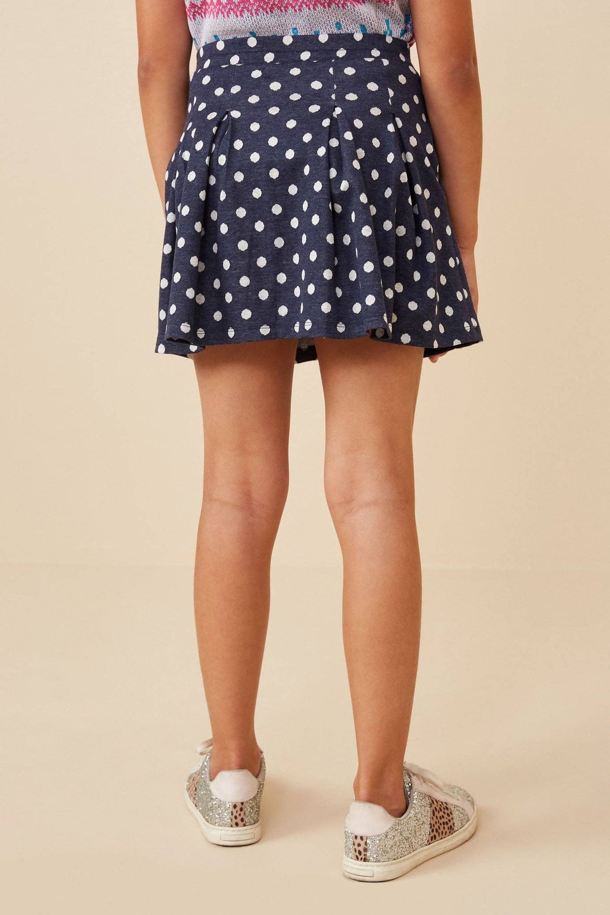 GIRLS POLKA DOT KNIT FLARE SKIRT