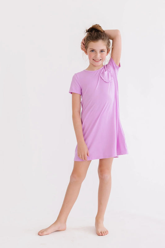 LILLIE T-SHIRT DRESS - BRIGHT LILAC