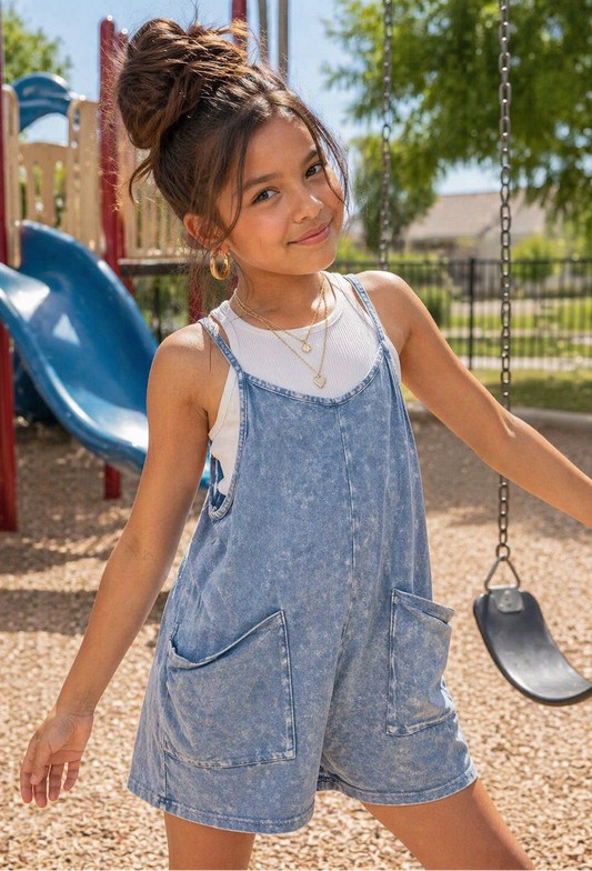MINERAL WASH OVERALL ROMPER
