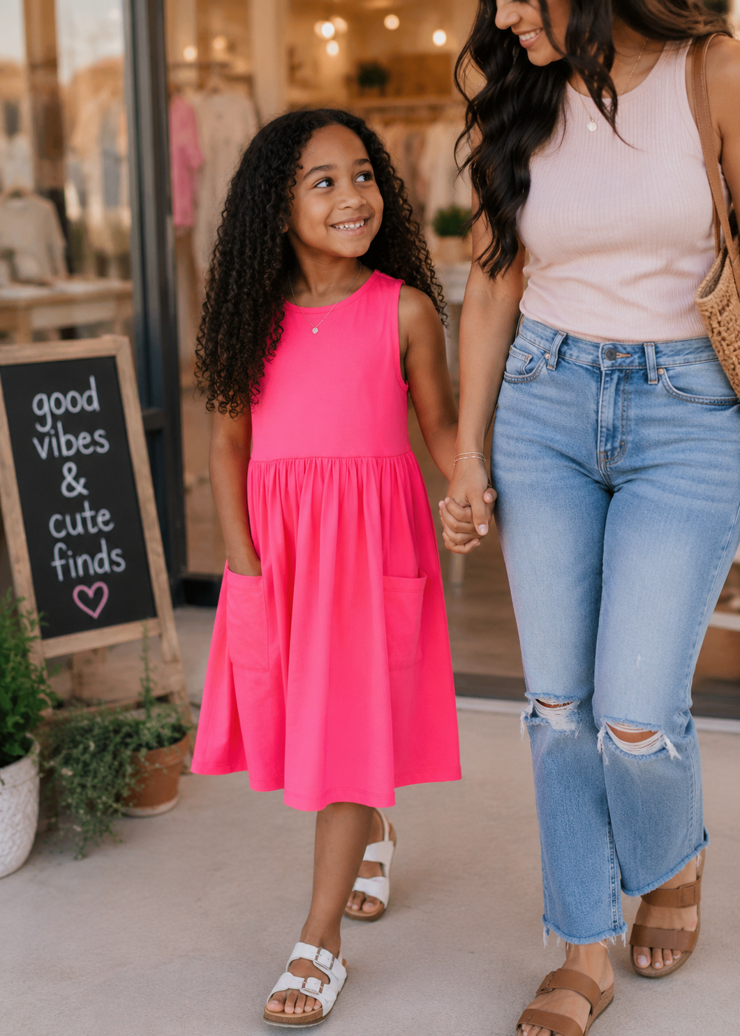 PIPER TANK TWIRL DRESS - NEON PINK
