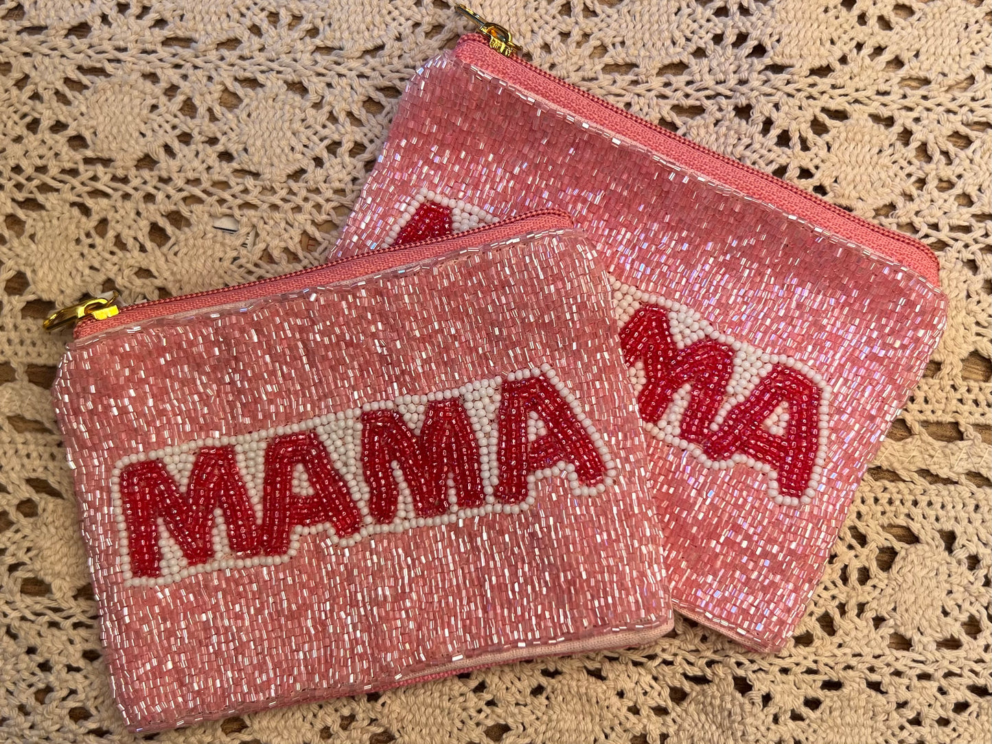 MAMA BEADED COIN PURSE