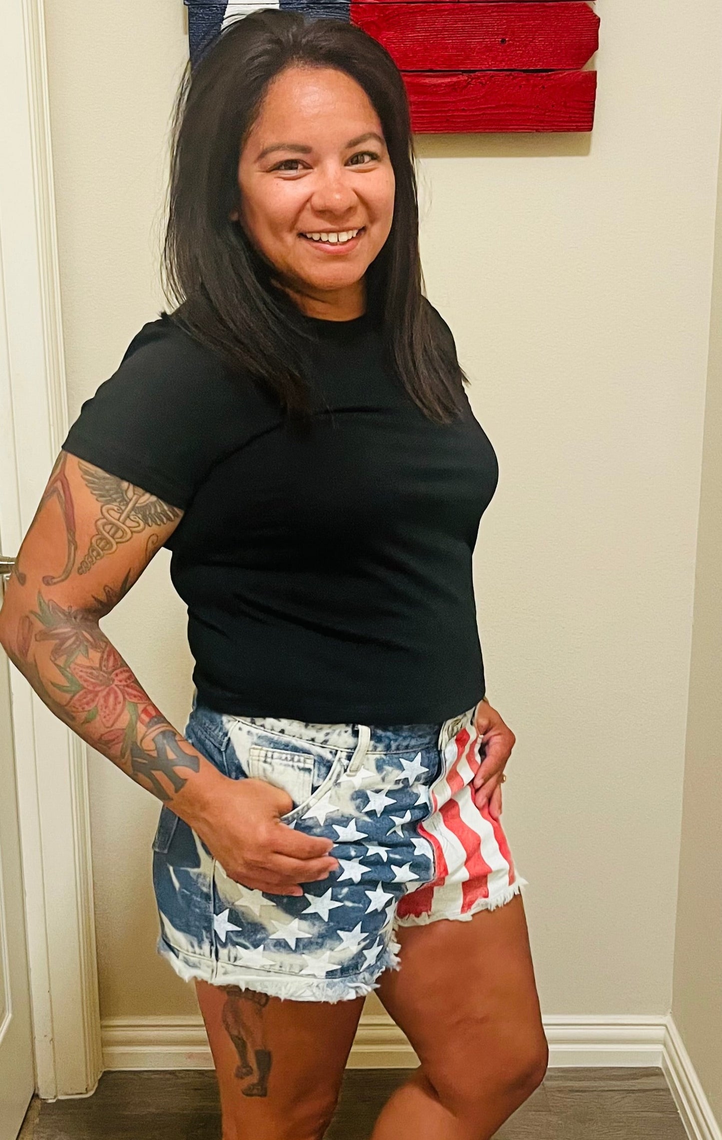 PATRIOTIC DENIM SHORTS