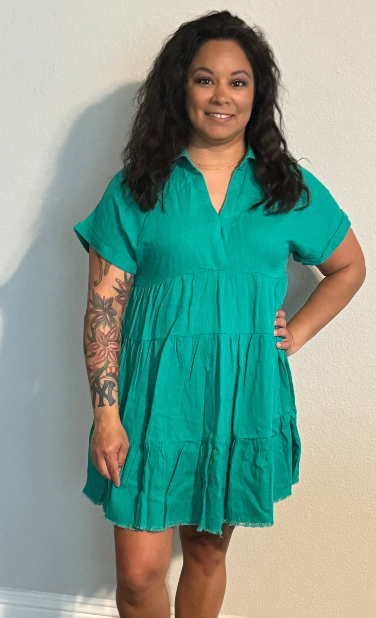 MIGHTY FINE DAY DRESS - EMERALD GREEN