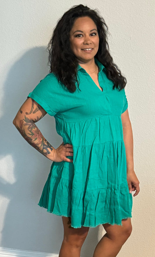 MIGHTY FINE DAY DRESS - EMERALD GREEN