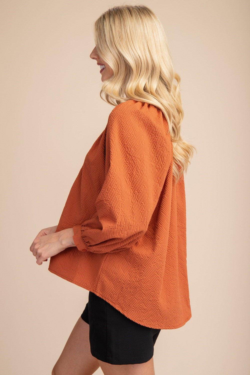 FALL FLAIR TOP - RUST