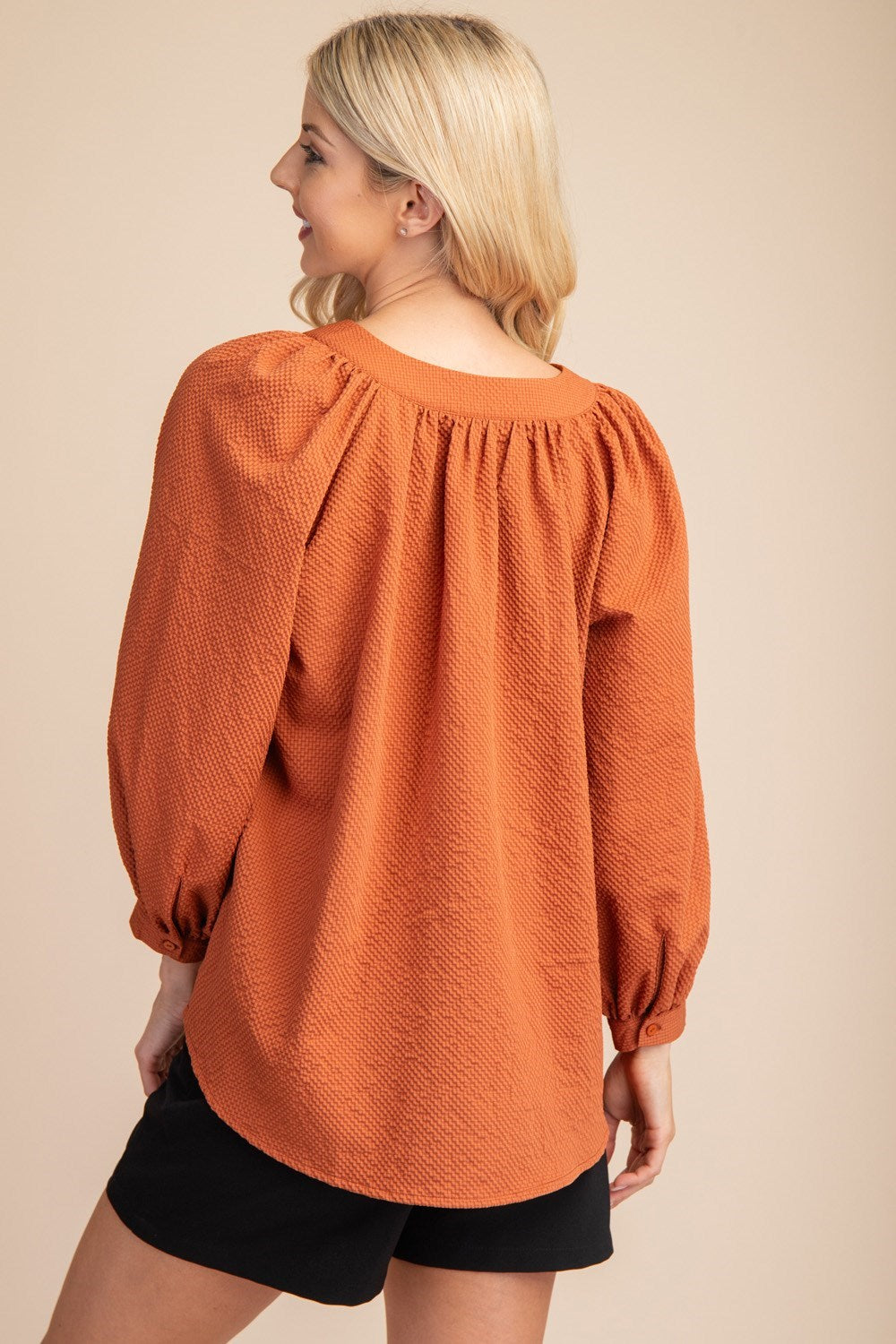 FALL FLAIR TOP - RUST