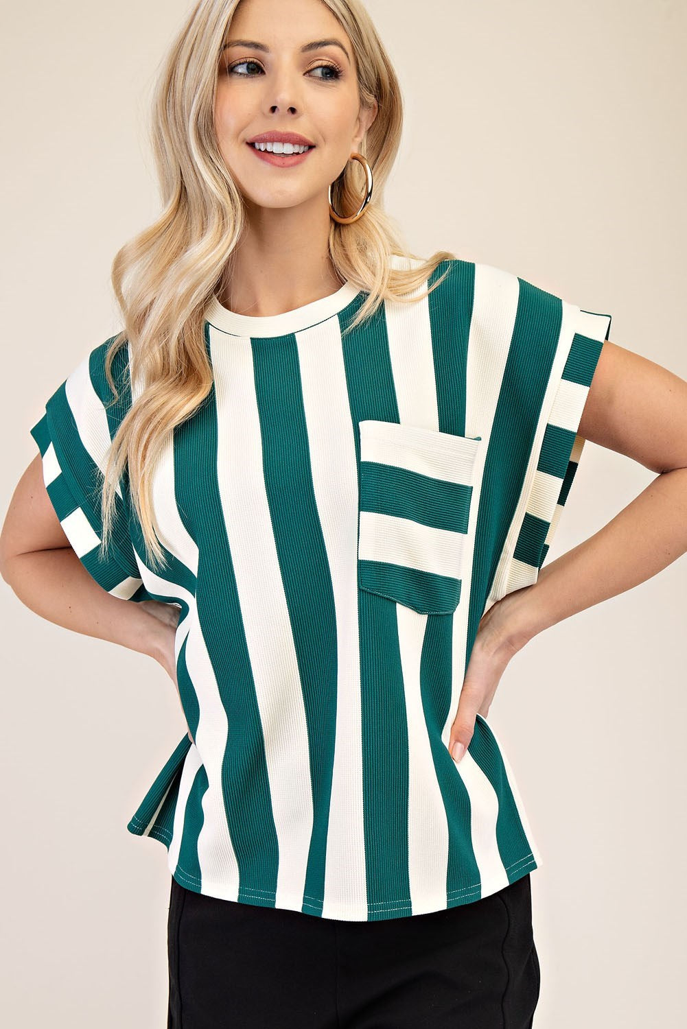 FUN STRIPED TOP - GREEN
