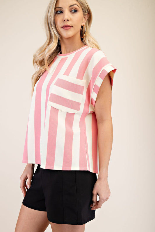 FUN STRIPED TOP - PINK