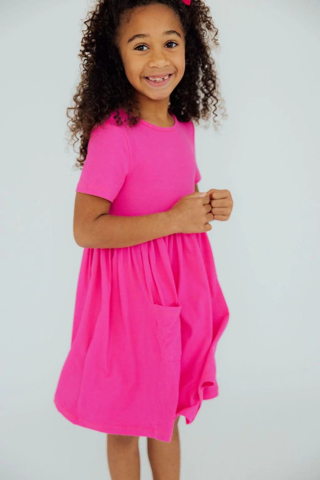 CARLY TWIRL DRESS - HOT PINK