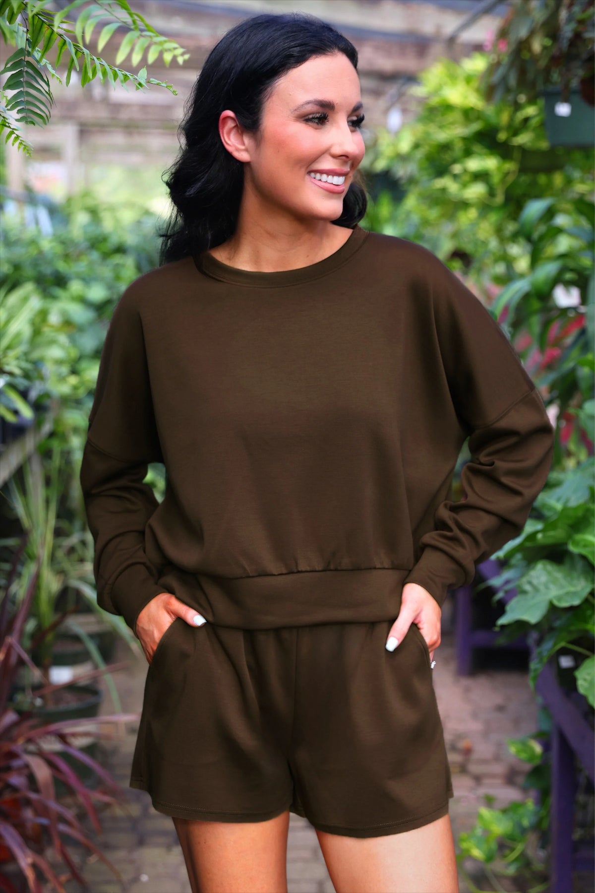 LUNA LUXE PULLOVER SET - CHOCOLATE