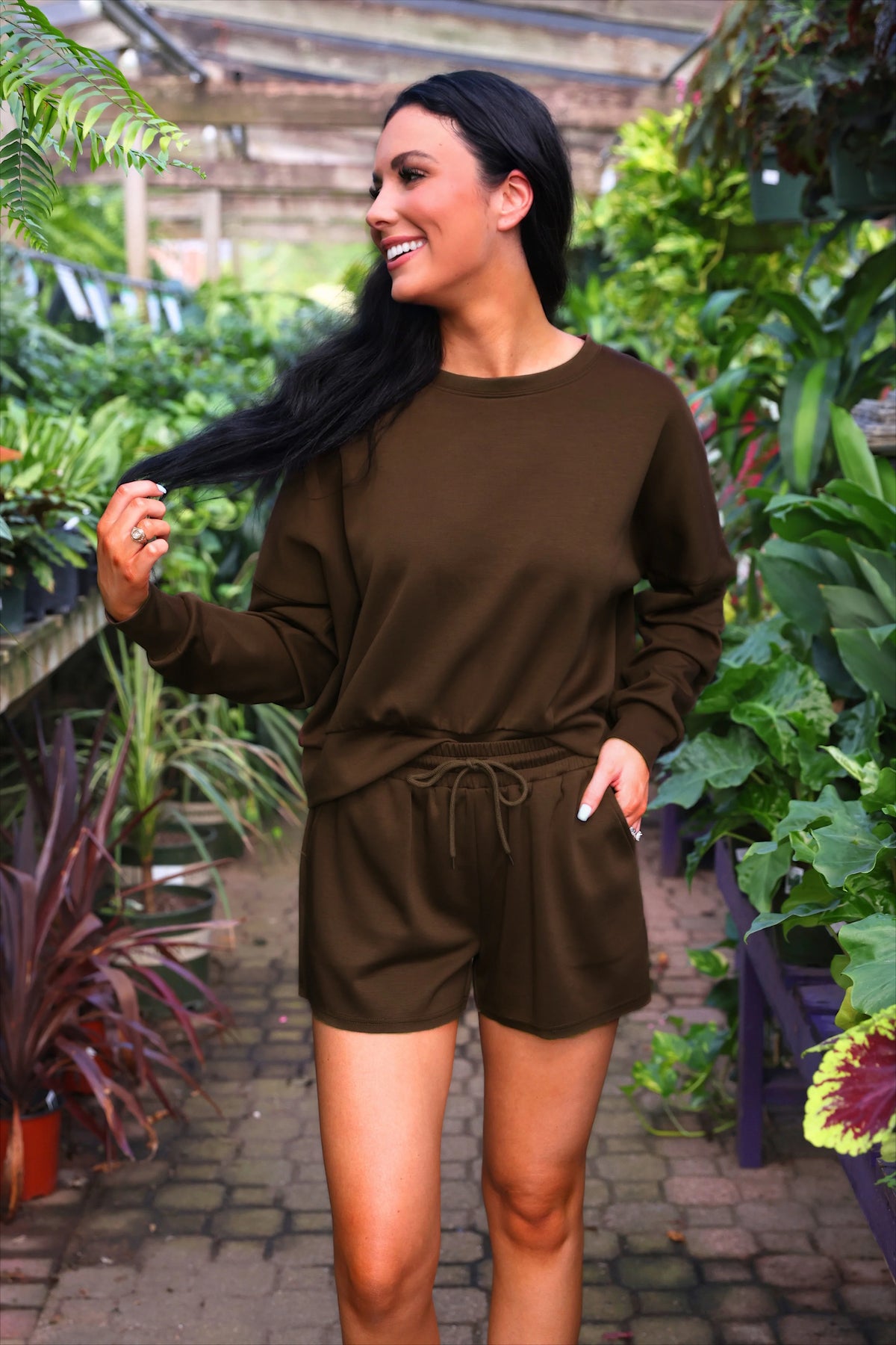 LUNA LUXE PULLOVER SET - CHOCOLATE