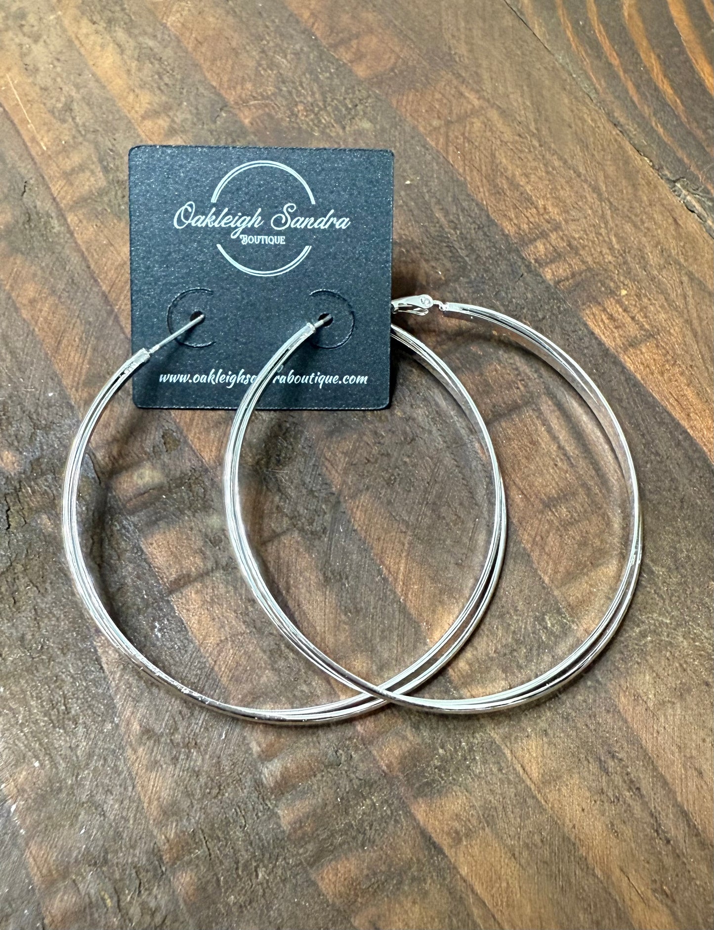 DOUBLE HOOP EARRINGS - SILVER