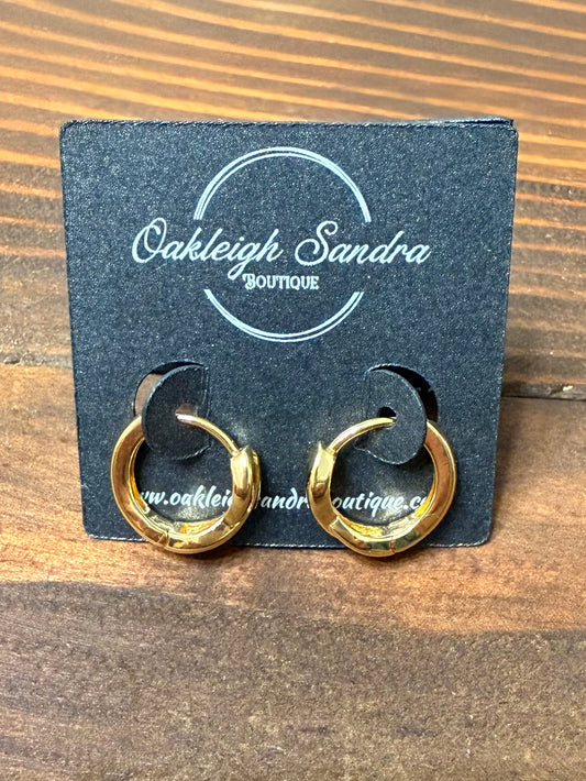 MINI GOLD CRESCENT HOOP EARRINGS