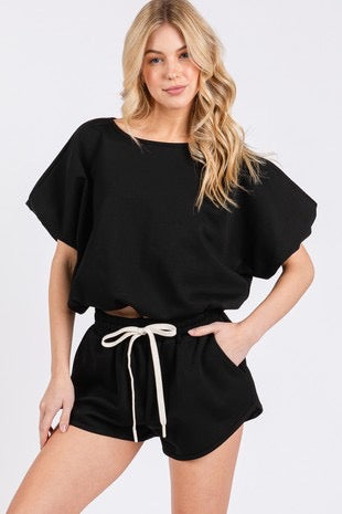 KATIA BUBBLE HEM SHORT SET