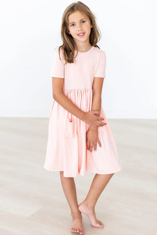 CARLY TWIRL DRESS - PEACH
