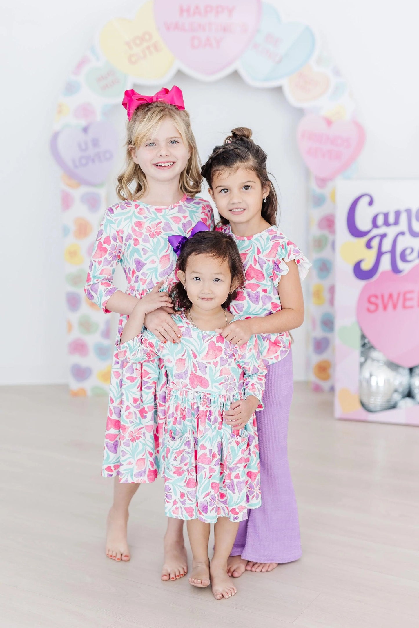 KAYLEIGH TWIRL DRESS - WATERCOLOR HEARTS