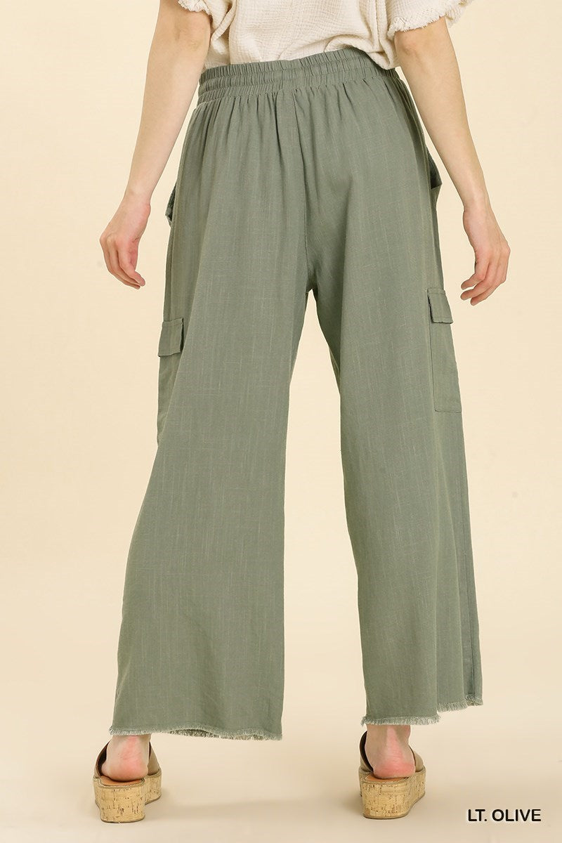 WALKING THE BOULEVARD PANTS - LIGHT OLIVE