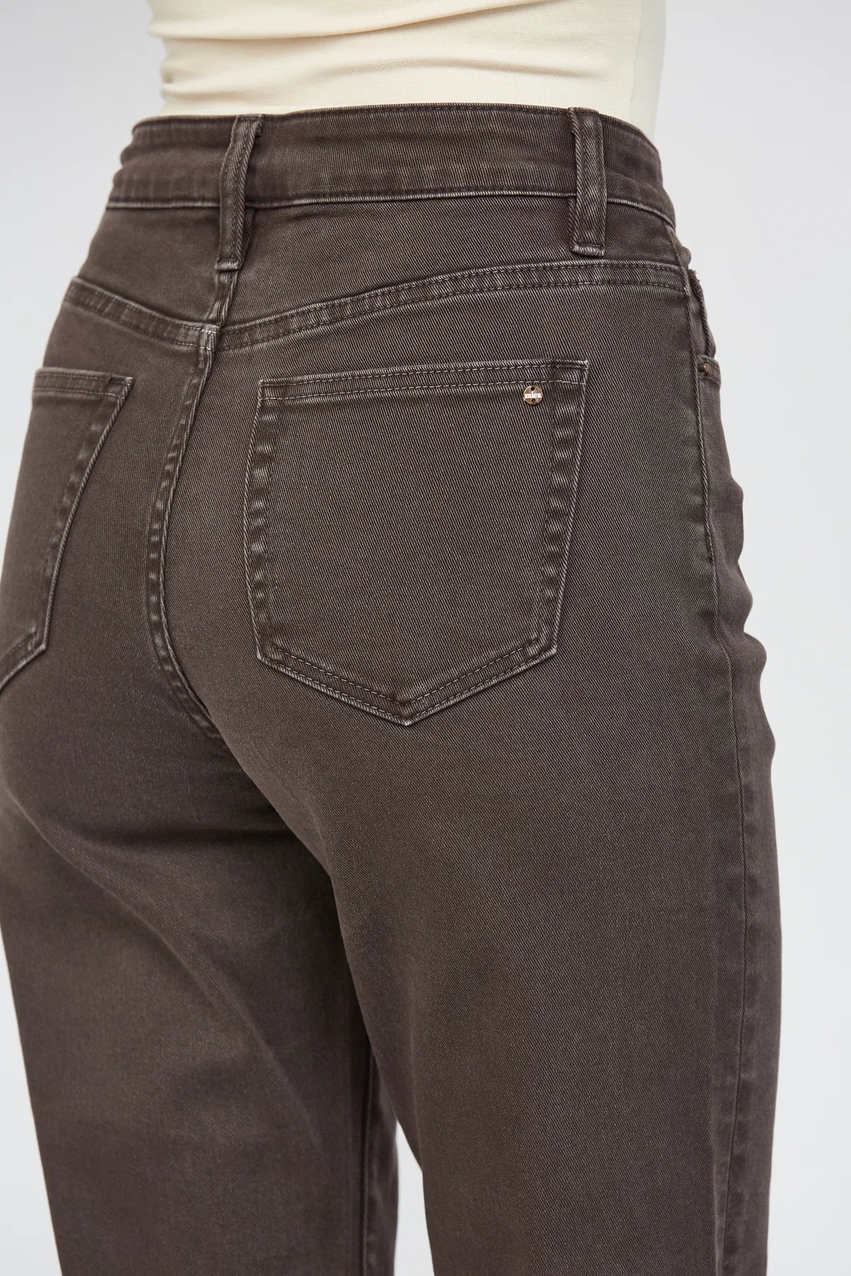 HIGH RISE STRAIGHT LEG - DARK BROWN