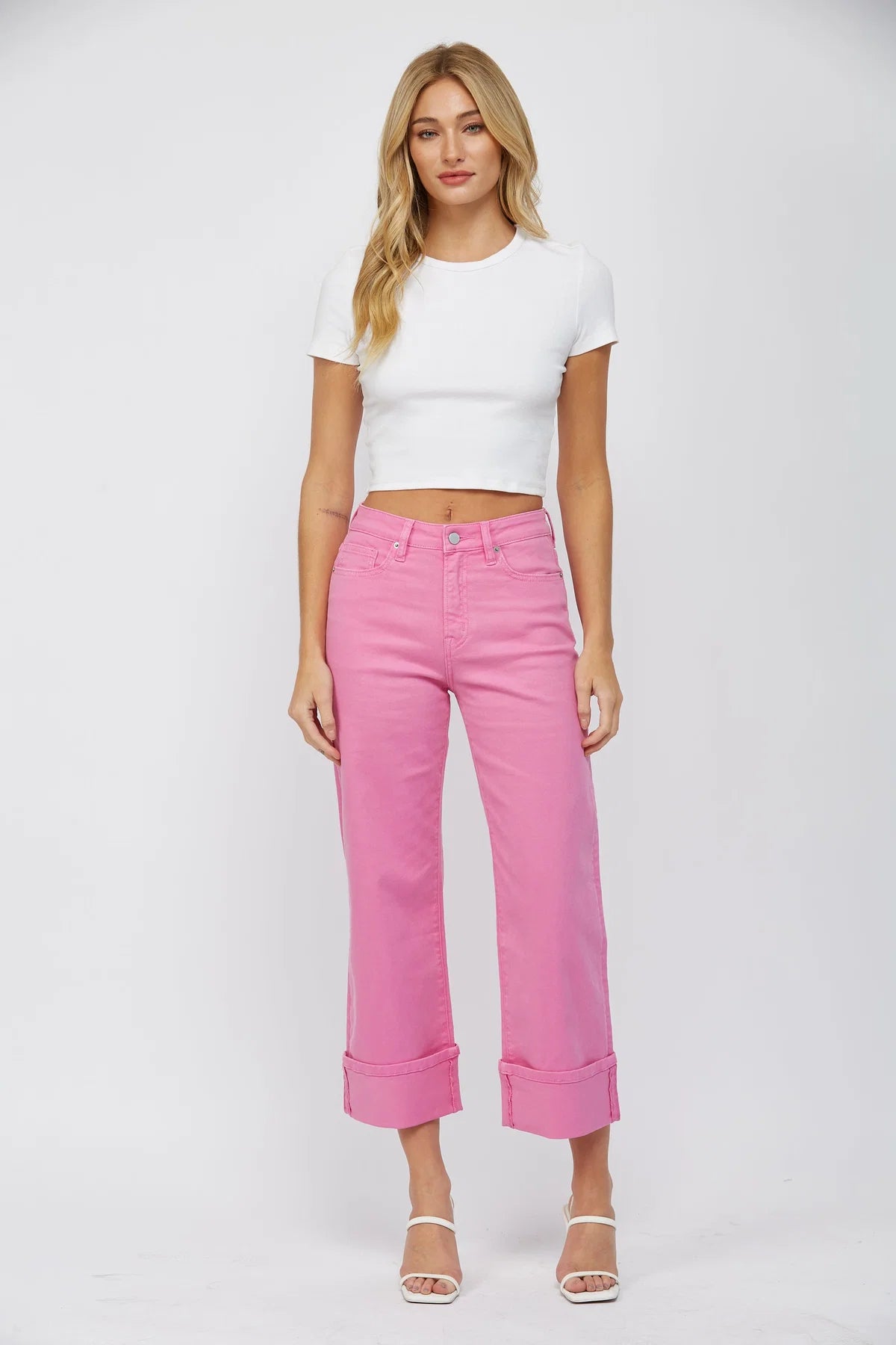 HIGH RISE WIDE LEG - BRILLIANT ROSE