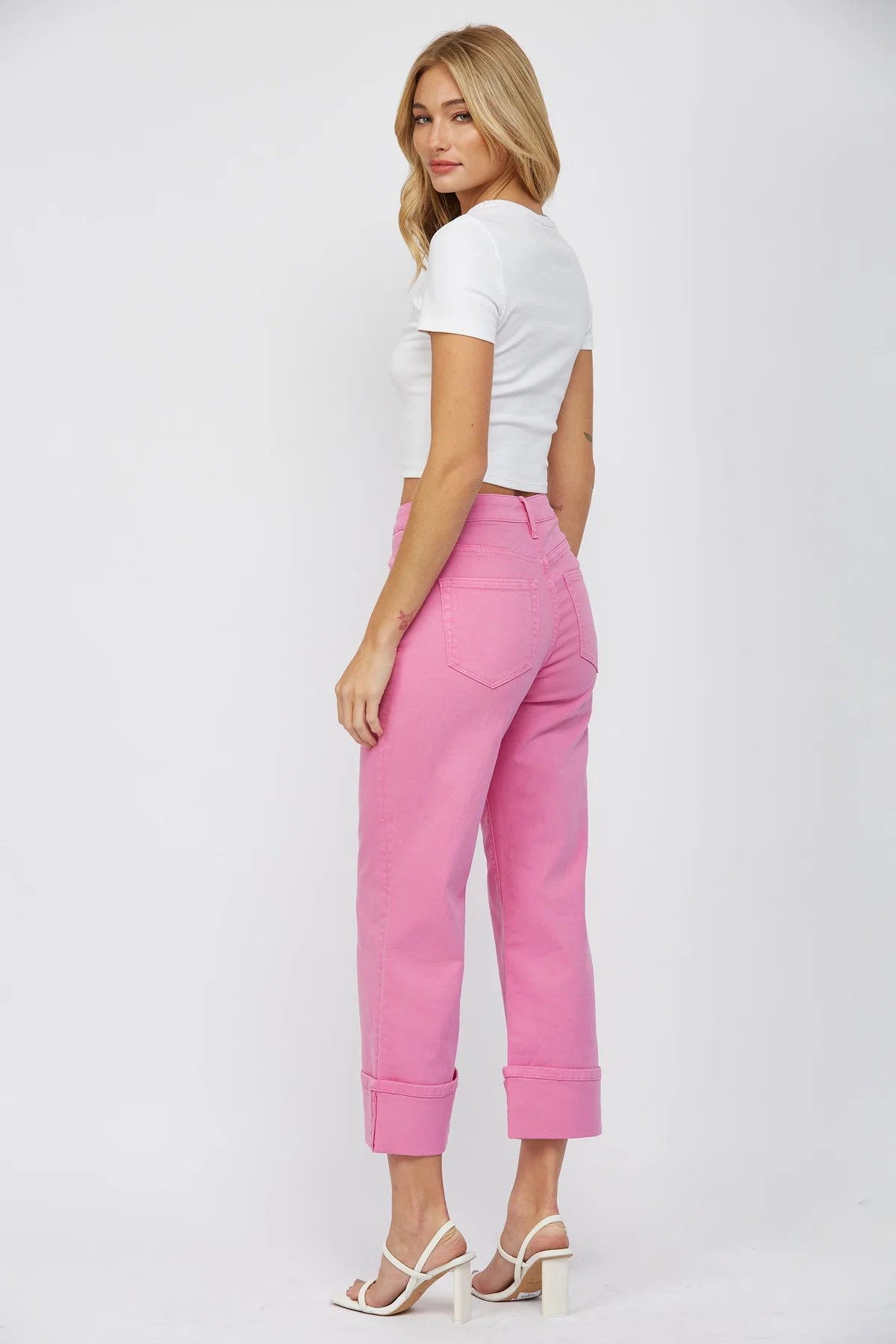 HIGH RISE WIDE LEG - BRILLIANT ROSE