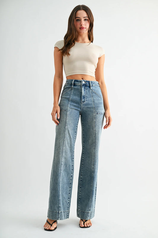 HIGH RISE WIDE TROUSER HEM