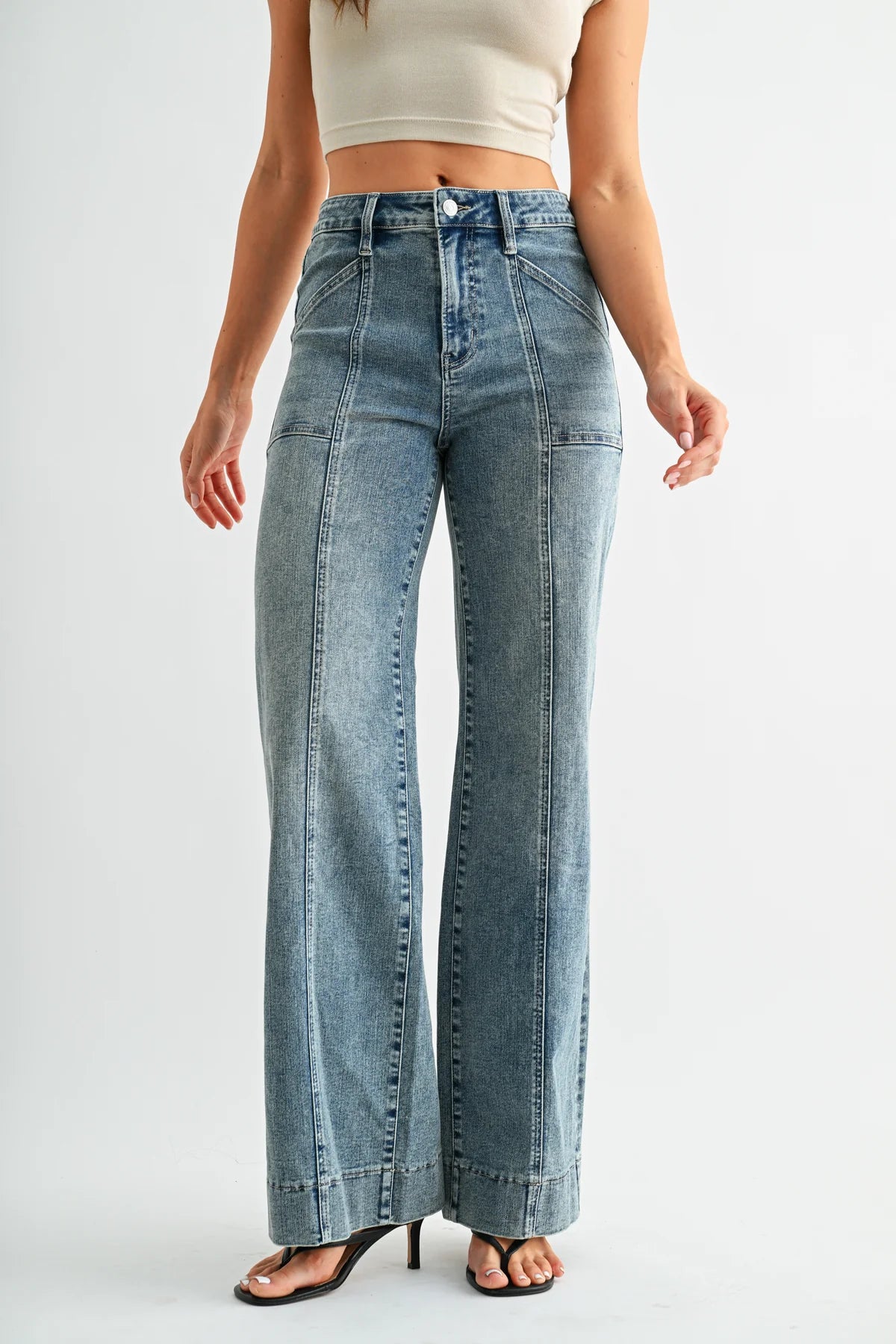HIGH RISE WIDE TROUSER HEM