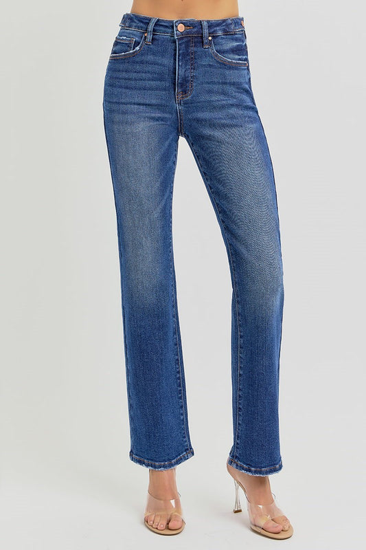 RISEN HIGH RISE ANKLE STRAIGHT LEG