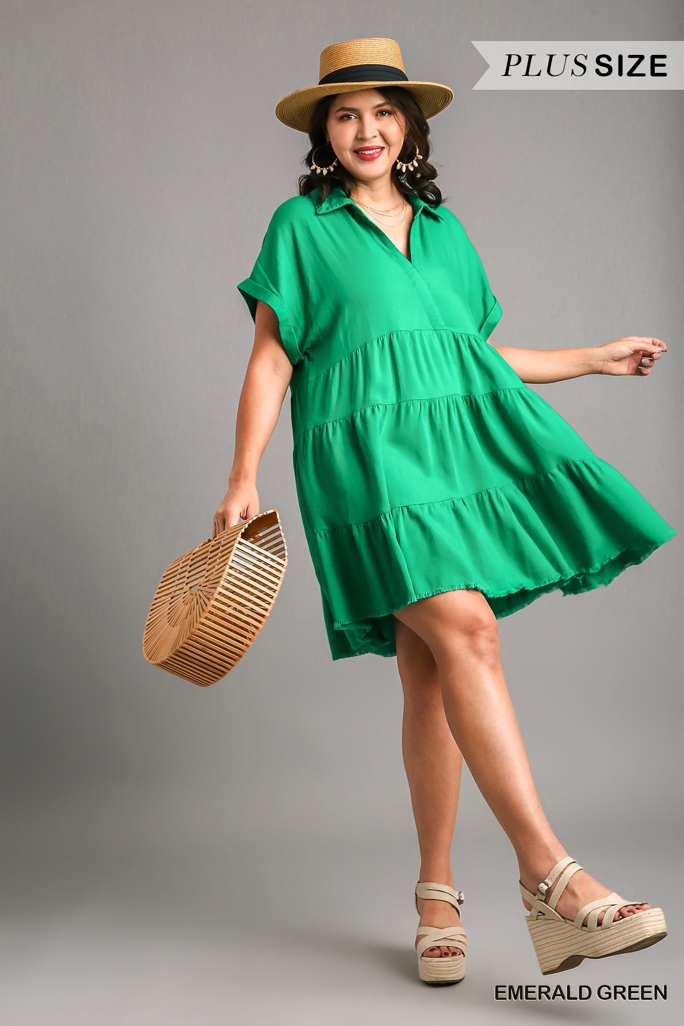 PLUS MIGHTY FINE DAY DRESS - EMERALD GREEN