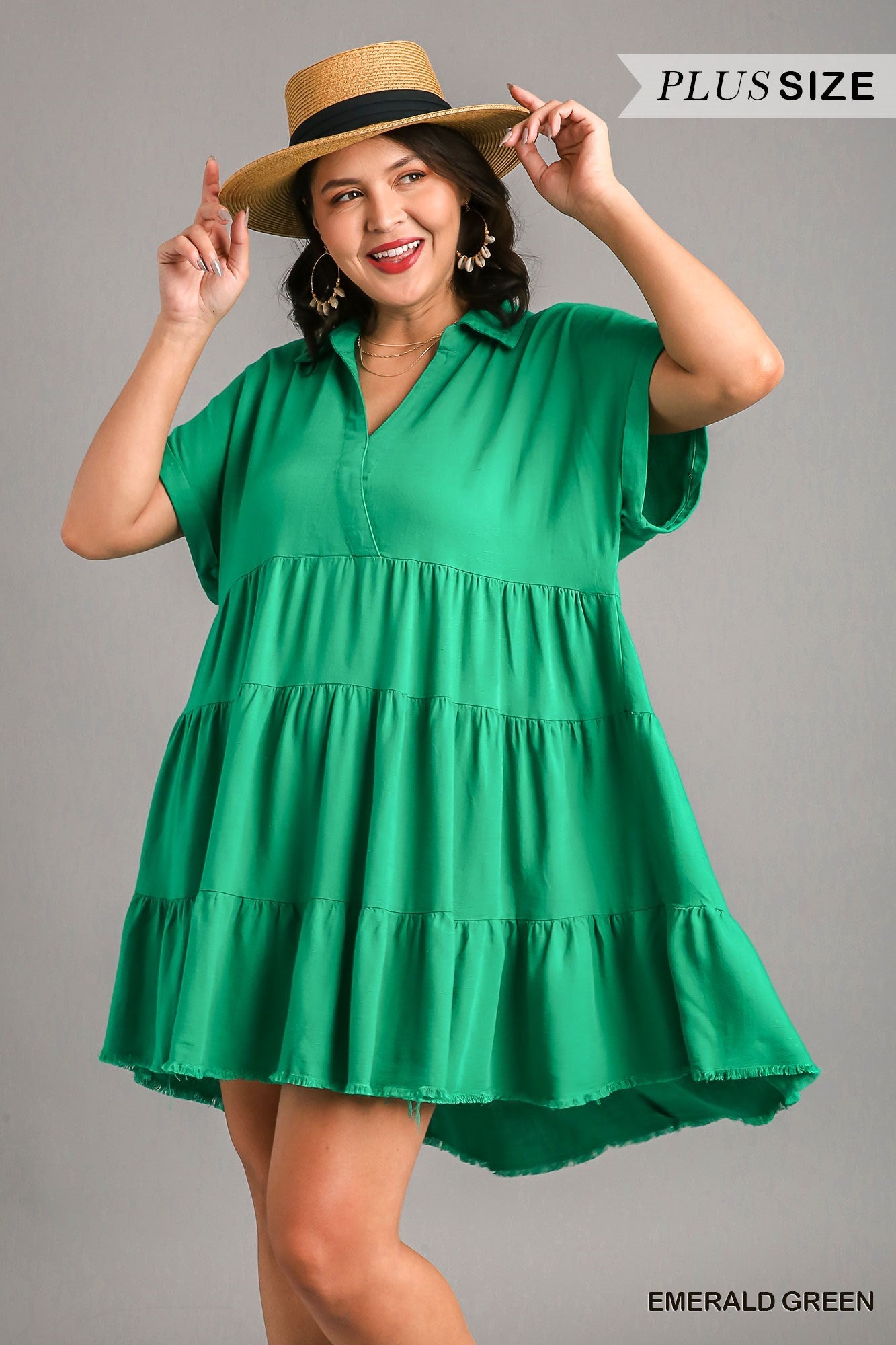 PLUS MIGHTY FINE DAY DRESS - EMERALD GREEN