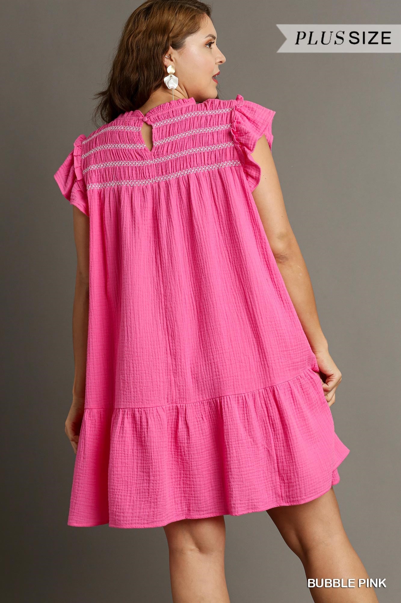 PLUS ADDIE DRESS - BUBBLE PINK