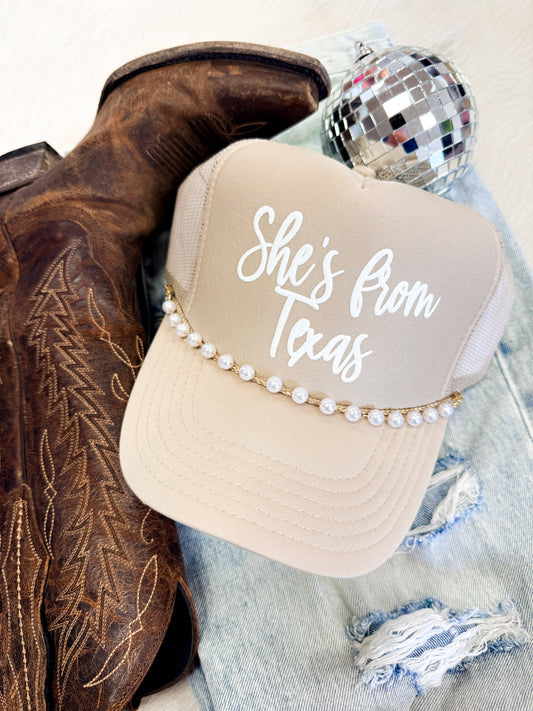 SHE'S FROM TEXAS TRUCKER HAT
