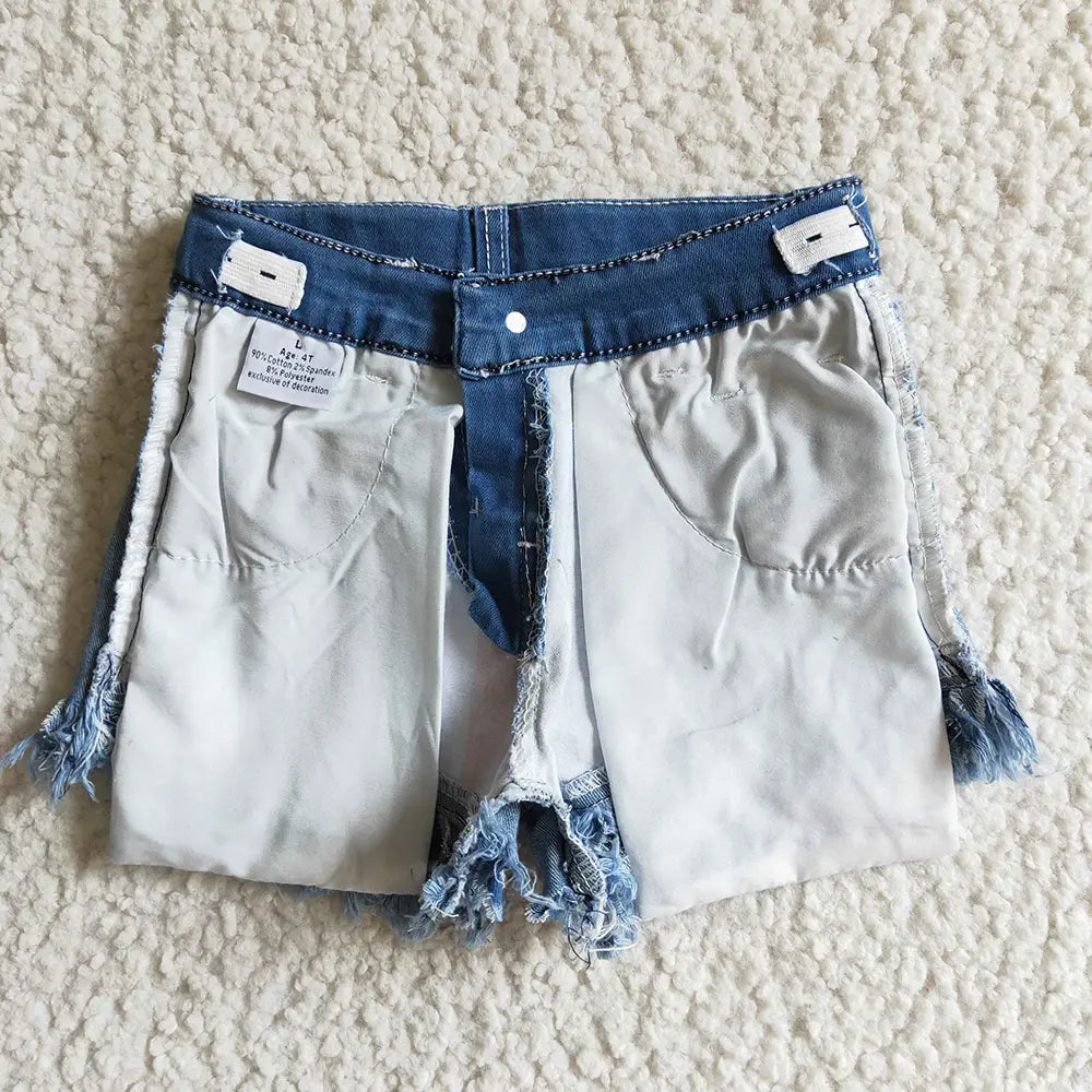 PATRIOTIC DENIM GIRL'S SHORTS