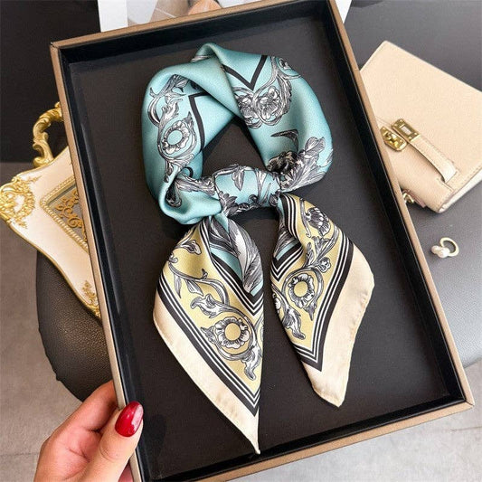 FLORAL PRINT SCARF - BLUE