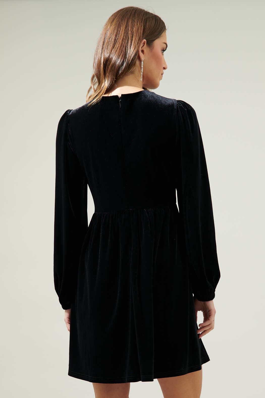 GLOW BOW VELVET DRESS