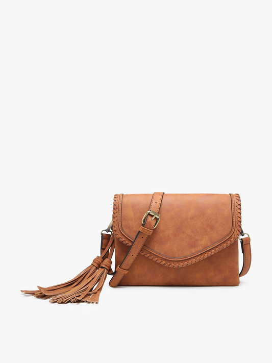 SLOANE SUEDE CROSSBODY - DARK GINGER