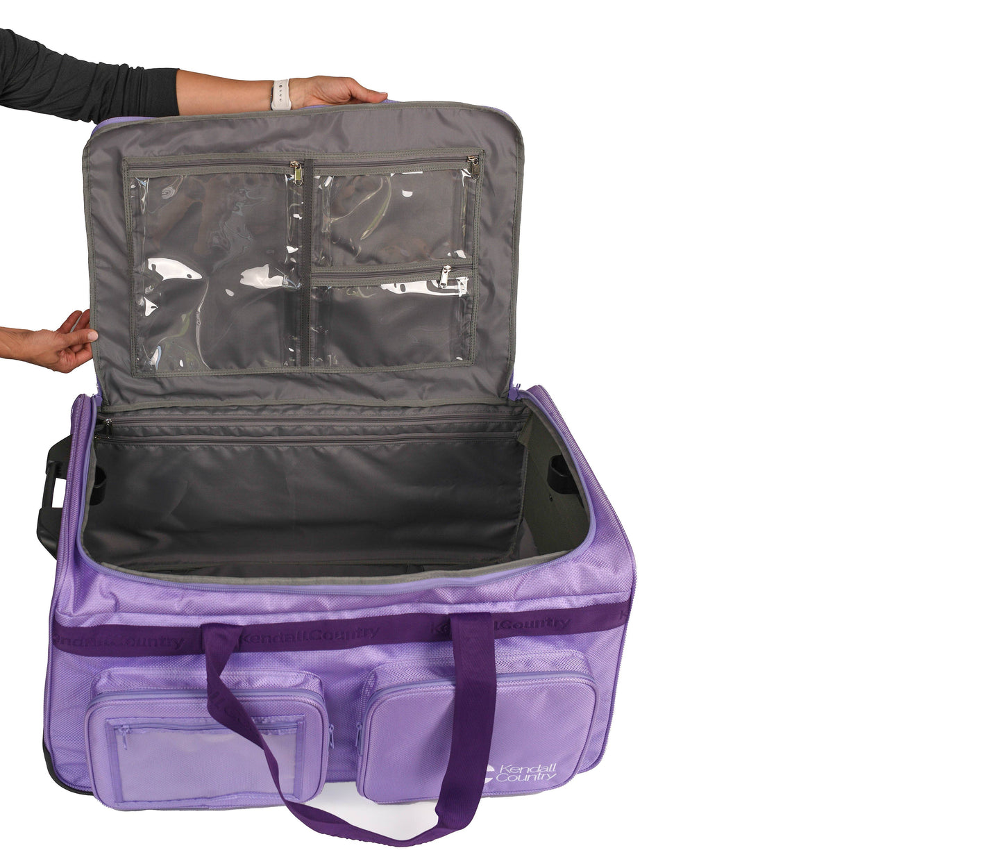 Collapsible Costume Rolling Dance Bag with Garment Rack -28": Purple