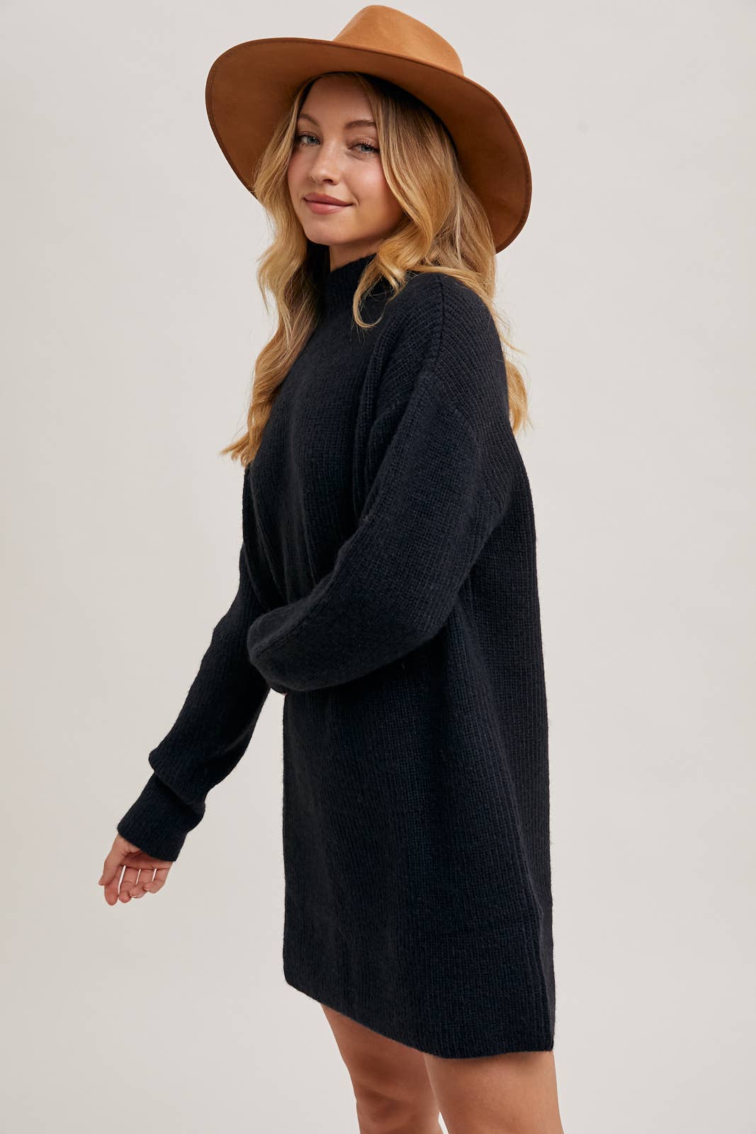 TRINA SWEATER DRESS - BLACK