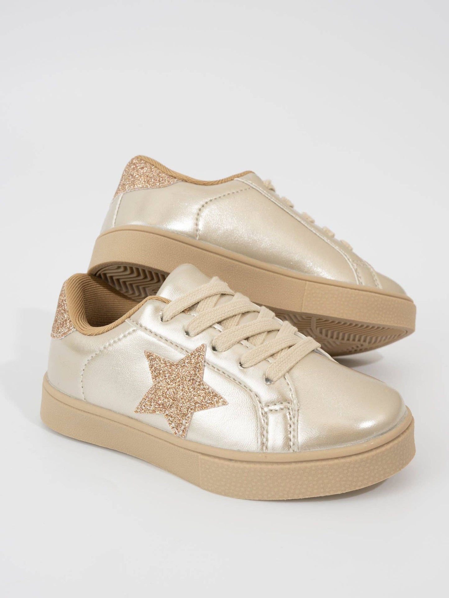 HOLOGRAPHIC SPARKLE STAR SNEAKERS - GOLD