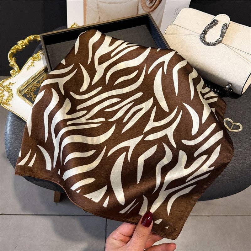 ZEBRA PRINT SCARF - COFFEE