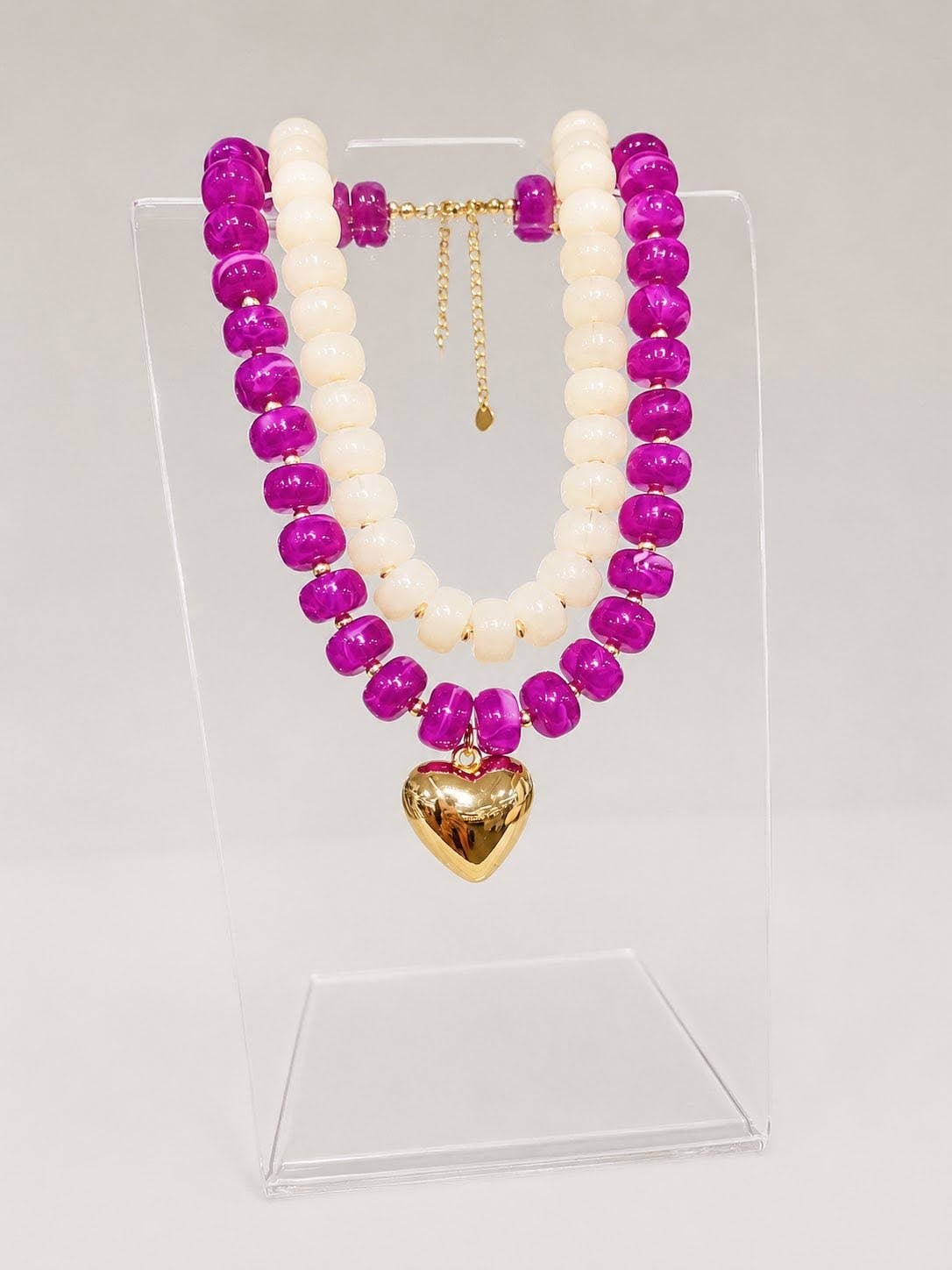 BEADED NECKLACE - PURPLE