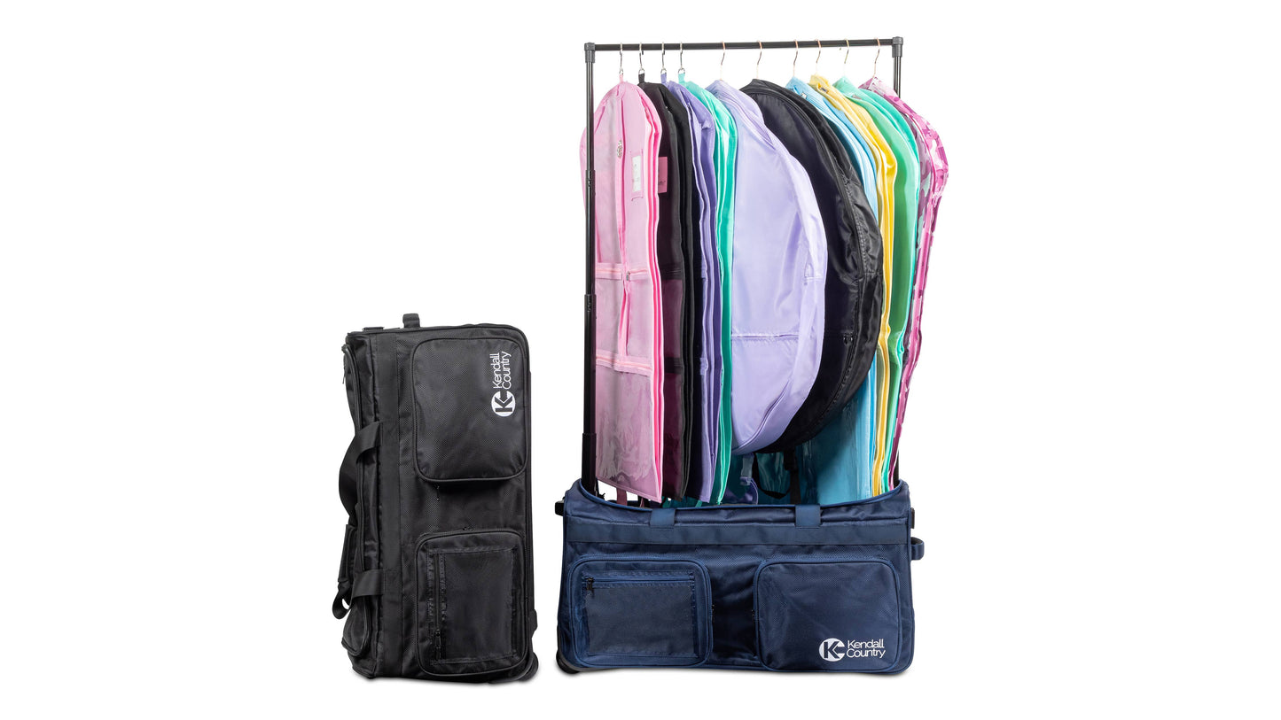 Collapsible Costume Rolling Dance Bag with Garment Rack -28": Purple