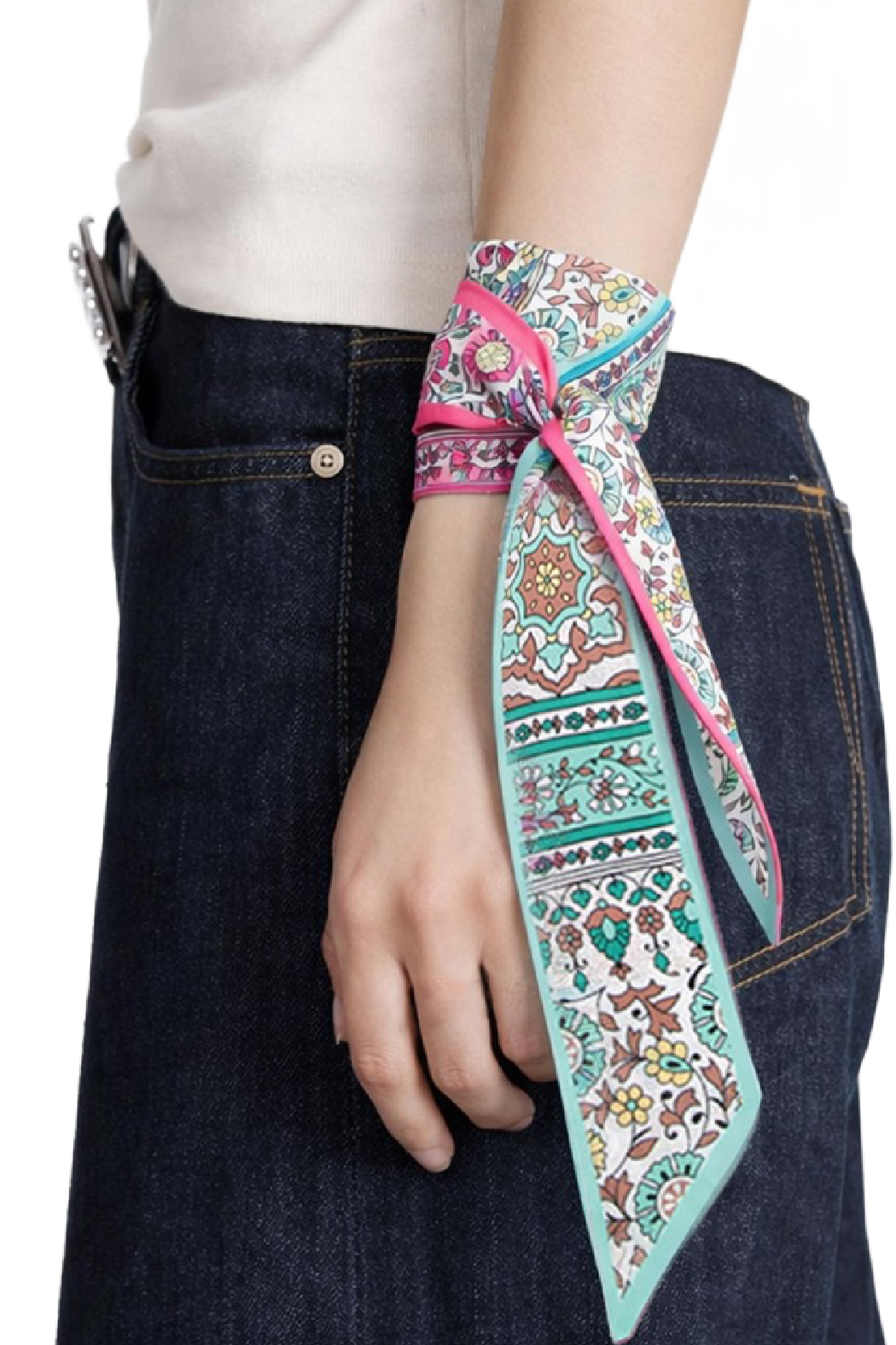 Skinny Bohemian Scarf: Blue
