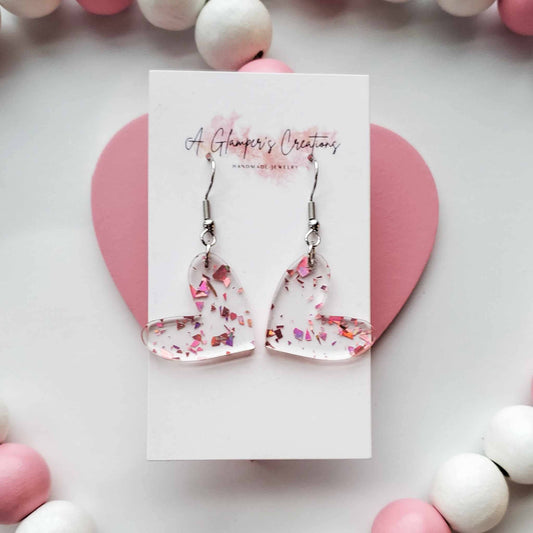 ROSEGOLD FLAKES HAND DRAWN HEART EARRINGS