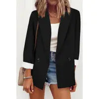 CLASSIC LONG SLEEVE BLAZER - BLACK