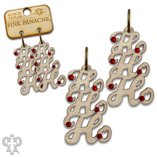 HOHOHO SCRIPT EARRING - WHITE