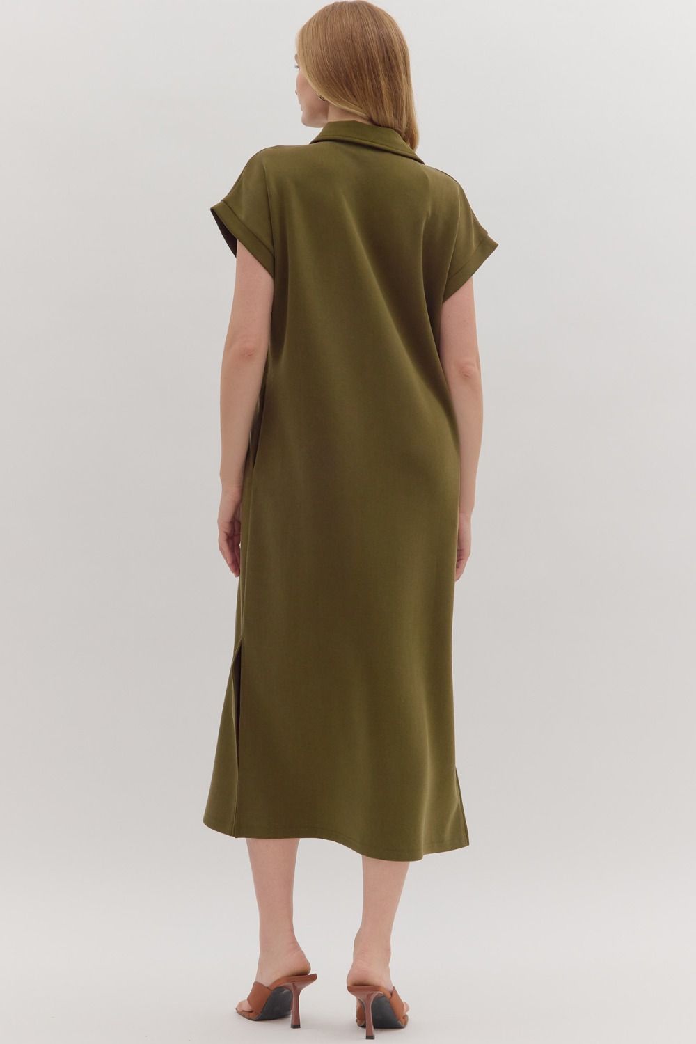 CAPTIVE AUDIENCE DRESS - OLIVE