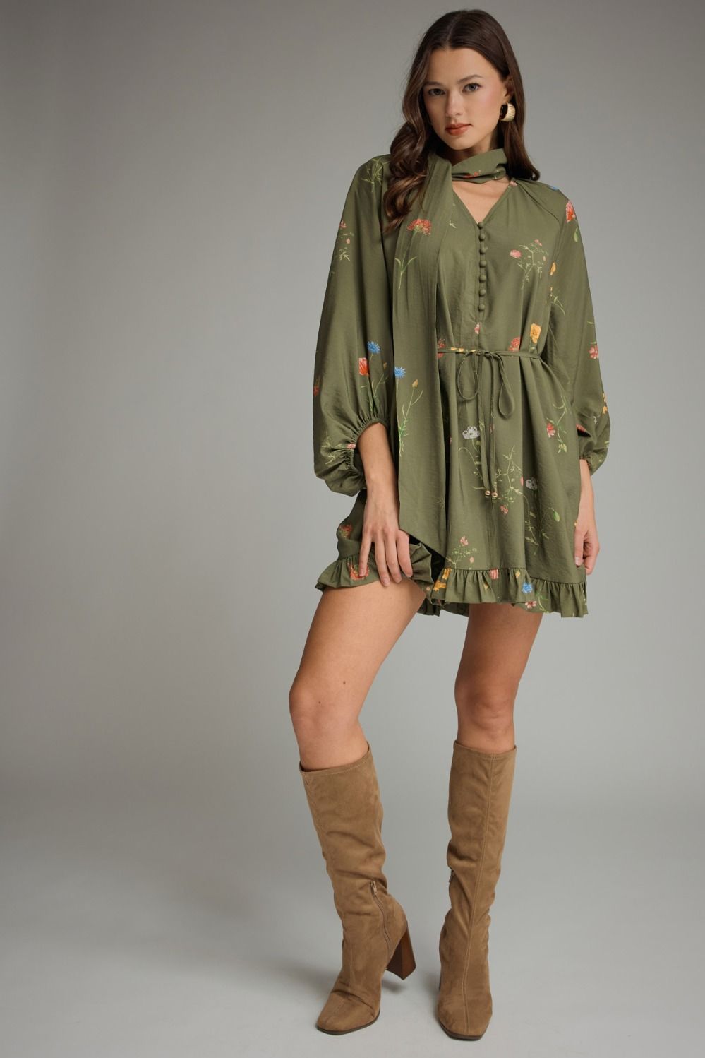 FALLING FOR YOU DRESS - OLIVE