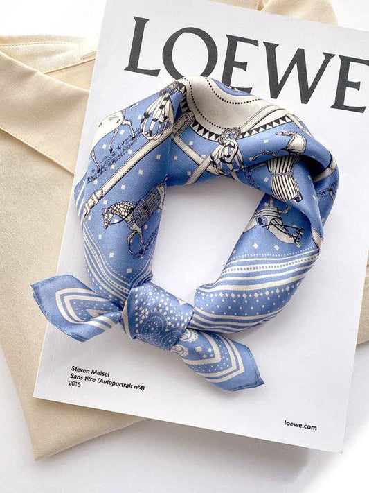 ANIMAL PRINT SCARF - BLUE